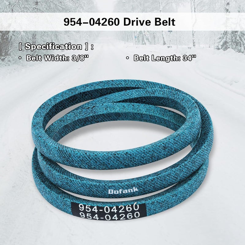 Dofank 954-04260 Drive Belt Kevlar for Troy-Bilt, Craftsman, MTD, Bolens, White Outdoor, Huskee, Yard Machines, Yard-Man Snow Blowers, Replaces MTD 754-04260, OEM-754-04260 - 3/8" x 34" - Image 2